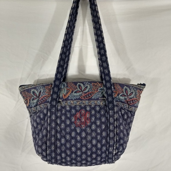 VERA BRADLEY BOHO Large Bag / Tote Paisley Blue - Picture 1 of 8